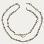 Everyday silver chain for men, in round figaro belcher style