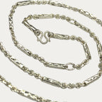 Close-up of khmer sugarcane link chain in solid 925 silver