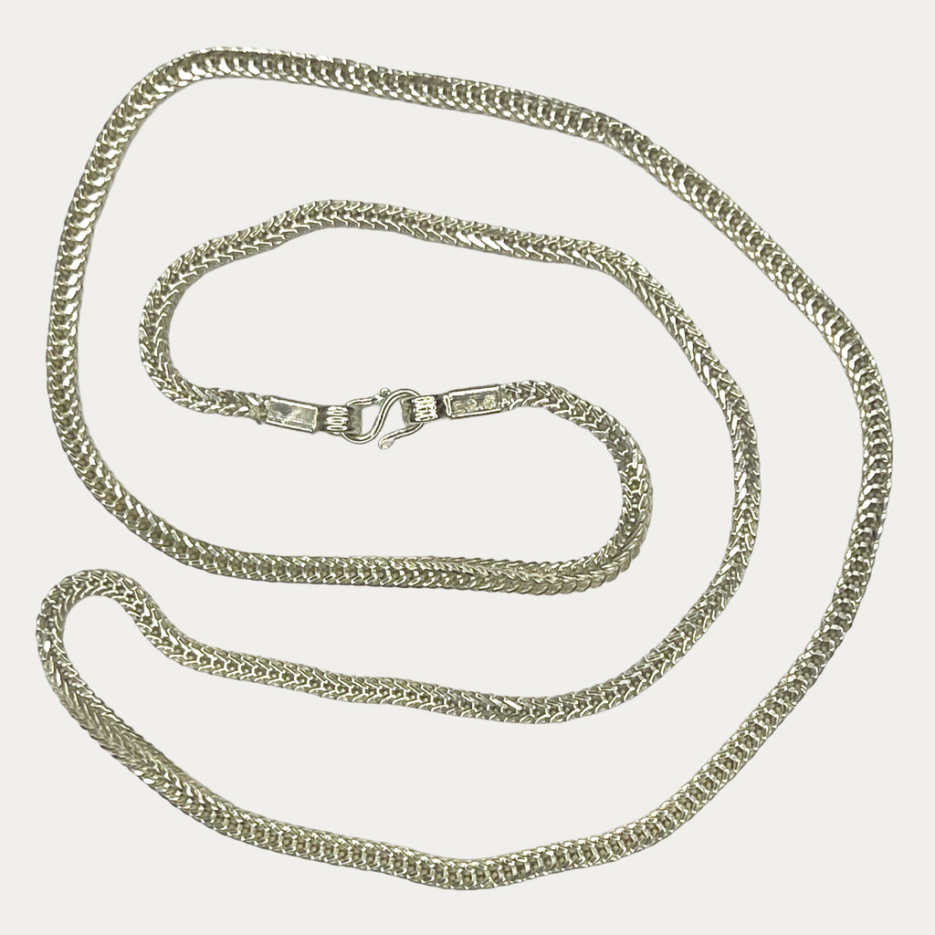 Silver Chain for Men | Snake Skin Rope Link | 925 Sterling | 22g | 25" | 5mm | Handmade Silver Necklace