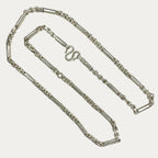 solid silver chain for men. round figaro belcher style
