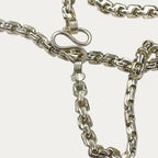 Silver Chain for Men | Fluted Link | 925 Sterling | 23g |24" | 6mm | Handmade Silver & White Gold Chain