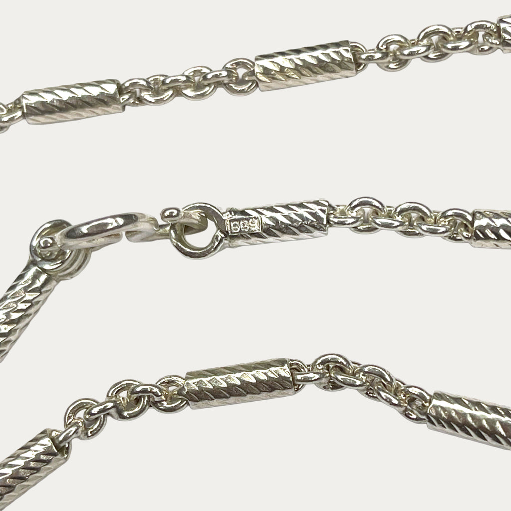 Silver Chain for Men | Diamond Cut Khmer Link | 999 Fine Silver | 68g | 32" | 5mm | Handmade 999 Silver Necklace
